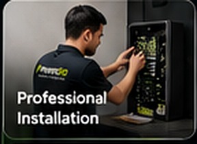 Technician installing a PowerGo station